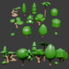 Stylized Game Tree Assets