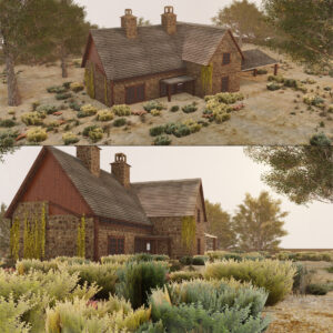 Detailed Country Cottage 3D scene