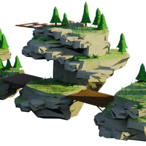 rocky game side 3d environment