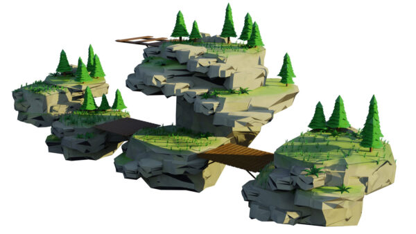 rocky game side 3d environment