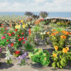 Realistic Low-Poly Outdoor Flowering Plants