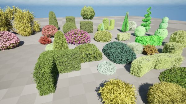 Shaped Bushes 3D Pack 01