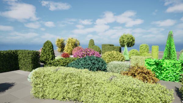 Shaped Bushes 3D Pack 01