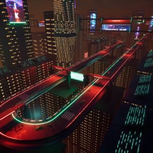 Neon Cyber-Track City Unreal Engine Environment