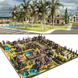 Resort Village 3D Scene Resort Village 3D Scene