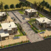 Modern Housing city block 3D Scene