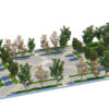 Modern Geometric Park Plaza – 3D Landscape Model