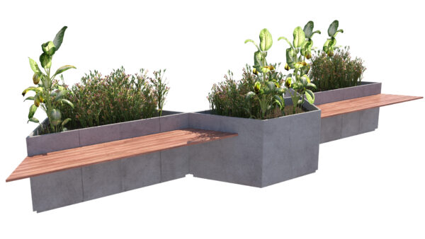 Hexagon Landscape Planter Seating 3D Model Hexagon Landscape Planter Seating 3D Model
