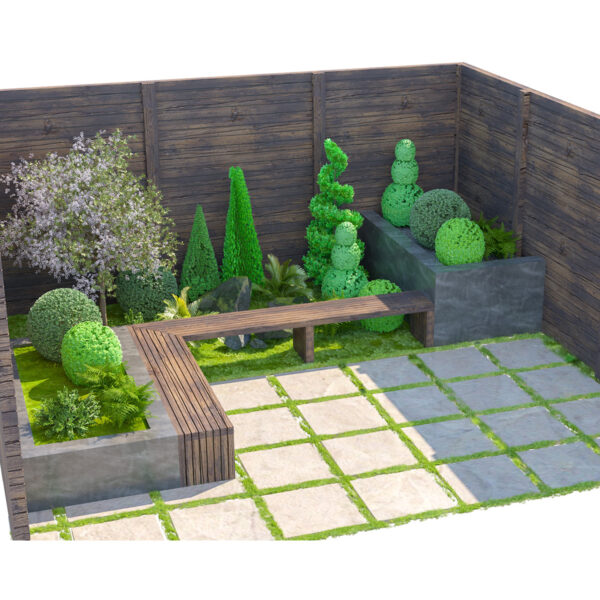 Contemporary Zen Outdoor Retreat & Seating Area