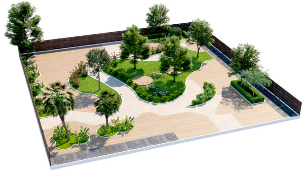 Modern Zen Garden & Urban Park Landscape