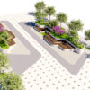 Organic Concrete Planter and Street Furniture Set