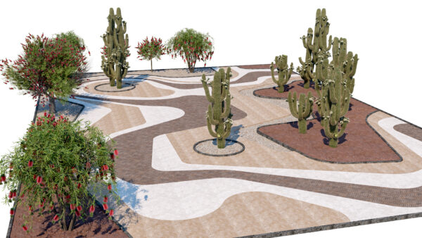 Modern Australian Desert Garden & Xeriscape 3d model Modern Australian Desert Garden & Xeriscape 3d model