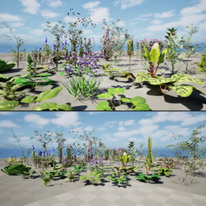 Optimized Low-Poly Meadow Vegetation Pack