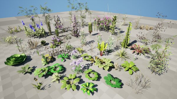 Optimized Low-Poly Meadow Vegetation Pack