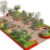 Luxury Residential Bench Landscape Garden Module