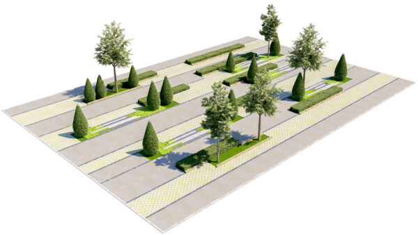 Geometric Longitudinal Landscape & Paving Module