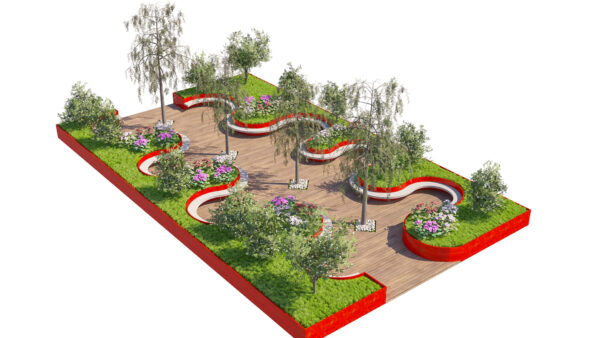 Luxury Residential Bench Landscape Garden Module