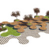 Biophilic Modern Public Space Wave Bench and Landscape Asset Biophilic Modern Public Space Wave Bench and Landscape Asset