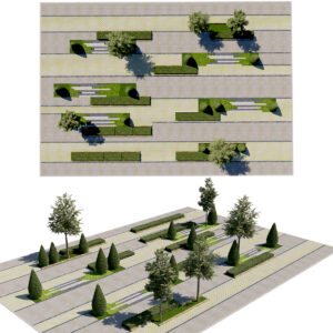 Geometric Longitudinal Landscape & Paving Module