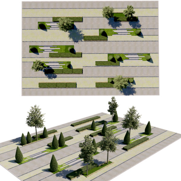 Geometric Longitudinal Landscape & Paving Module