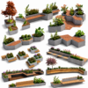 Urban Planter Benches 3D Asset Pack