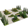 Complete Civic Park Plaza Asset Pack with Trees and Benches Complete Civic Park Plaza Asset Pack with Trees and Benches