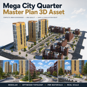 00 cover mega_city_quarter_master_plan_3d_asset_s Complete Urban Landscape and Housing Scene
