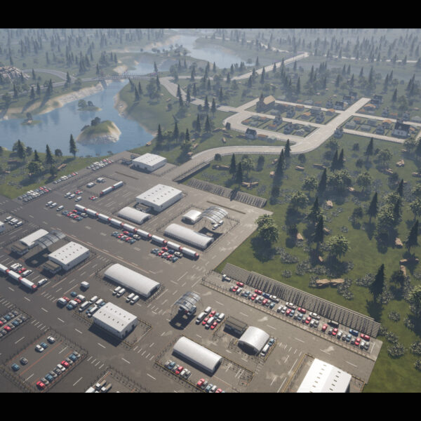 Large Scale Realistic Racing Circuit Environment – Forest, Village, Lake & Quarry Zones