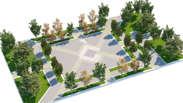 8 Complete Scenes, Outdoor Park Plaza and Garden 3D Pack