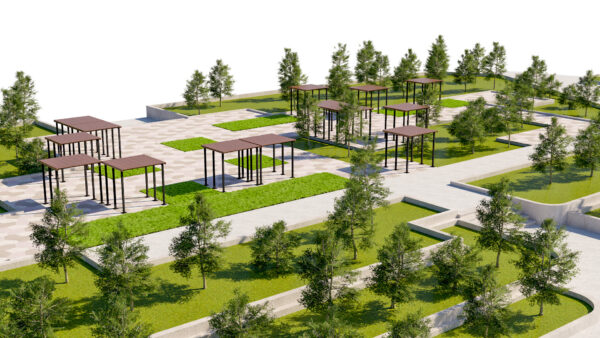 8 Complete Scenes, Outdoor Park Plaza and Garden 3D Pack