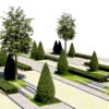 8 Complete Scenes, Outdoor Park Plaza and Garden 3D Pack