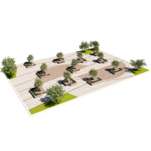 Modern Urban Plaza & Public Square 3D Landscape Model Modern Urban Plaza & Public Square 3D Landscape Model