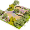 RENDER2 Geometric Circular Patio & Garden 3D Model