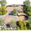 RENDER4 Geometric Circular Patio & Garden 3D Model
