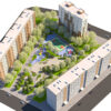 Apartment Plaza and Courtyard 3D Pack 1