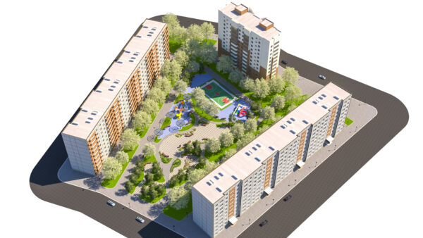 Apartment Plaza and Courtyard 3D Pack 1