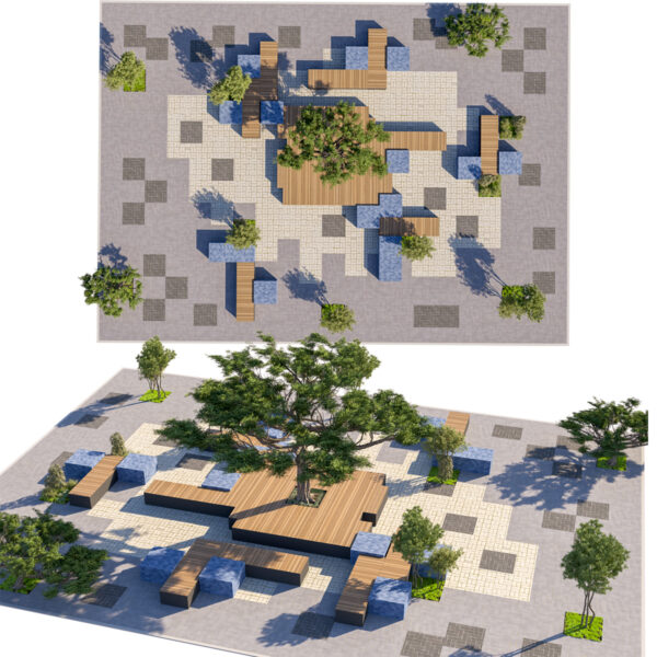 Contemporary African Space Seating Area 3D Model