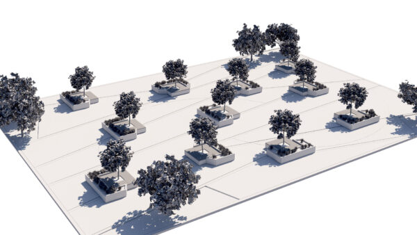 Modern Urban Plaza & Public Square 3D Landscape Model Modern Urban Plaza & Public Square 3D Landscape Model