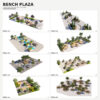 00 Bench_Plaza_Landscape_Pack 8 Bench Plaza Landscape 3D Model Pack 02