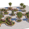 Urban Public Plaza Seating and Landscape Design 3D Model Urban Public Plaza Seating and Landscape Design 3D Model
