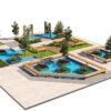 Public Park Water Feature Scene