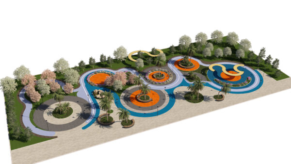 Modern Waterfront Park Landscape Asset