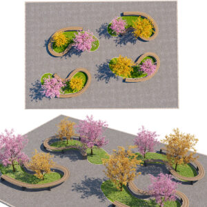 Cherry Blossom and Autumn Park Environment 3D model